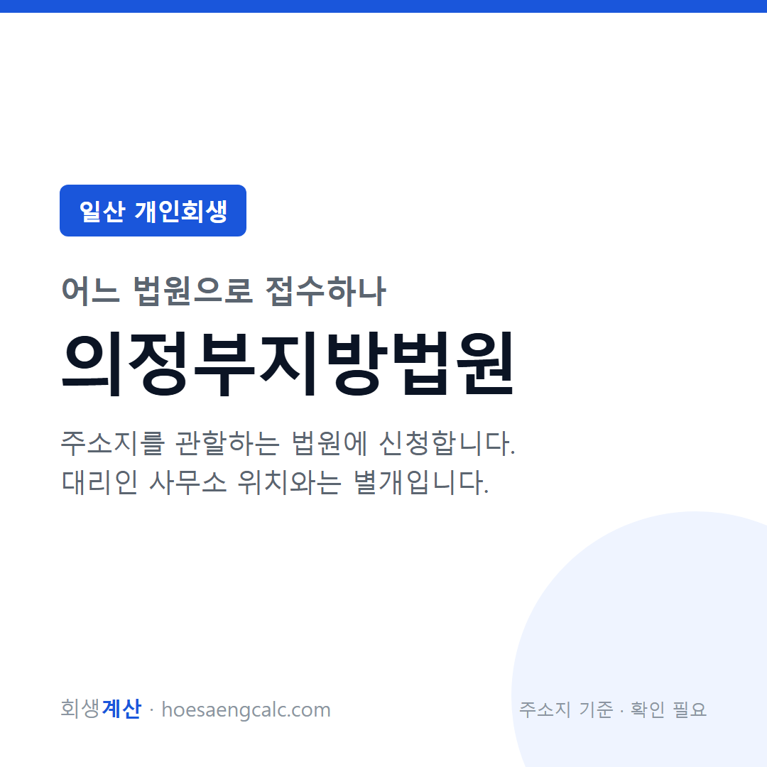 일산 개인회생 관할 법원 — 의정부지방법원