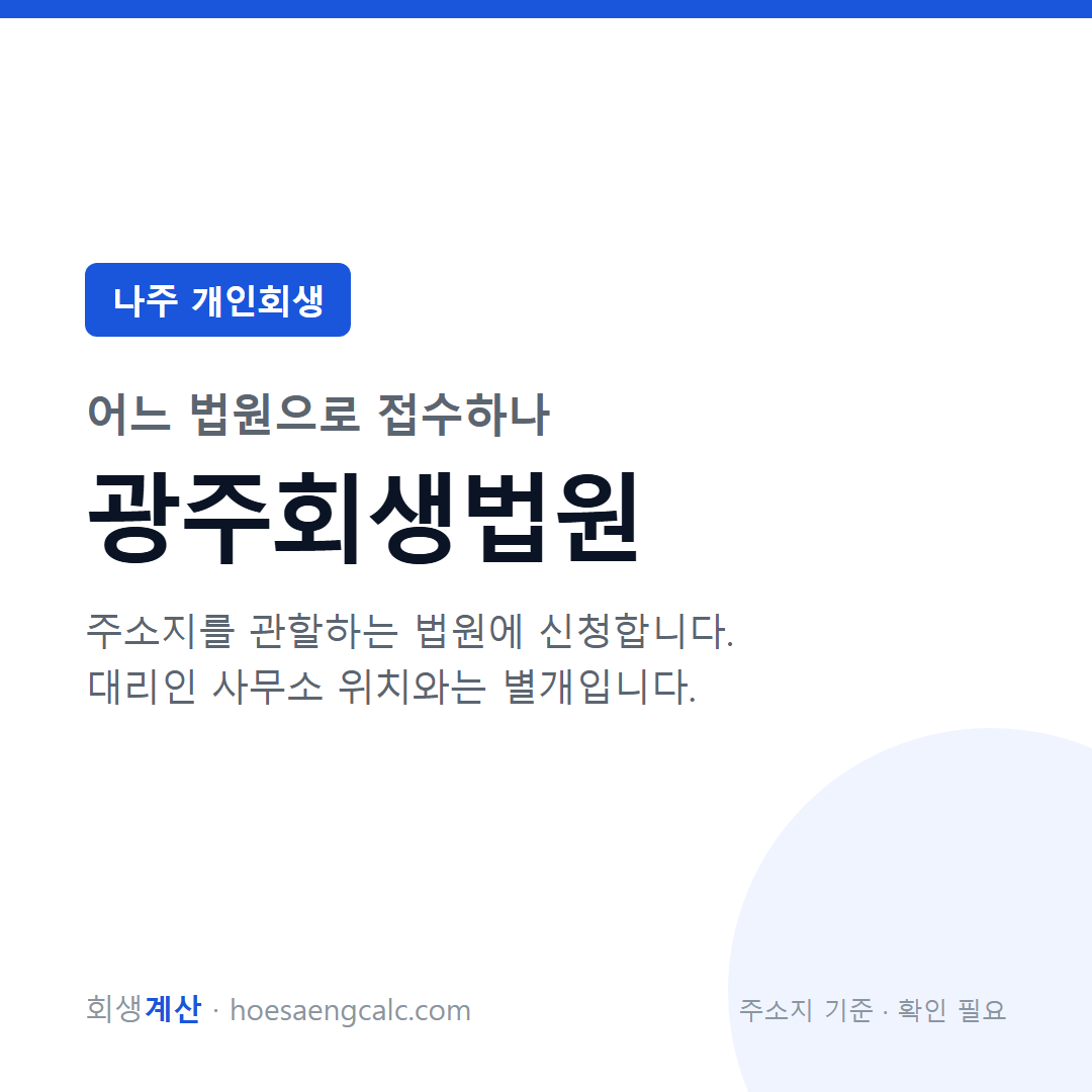 나주 개인회생 관할 법원 — 광주회생법원